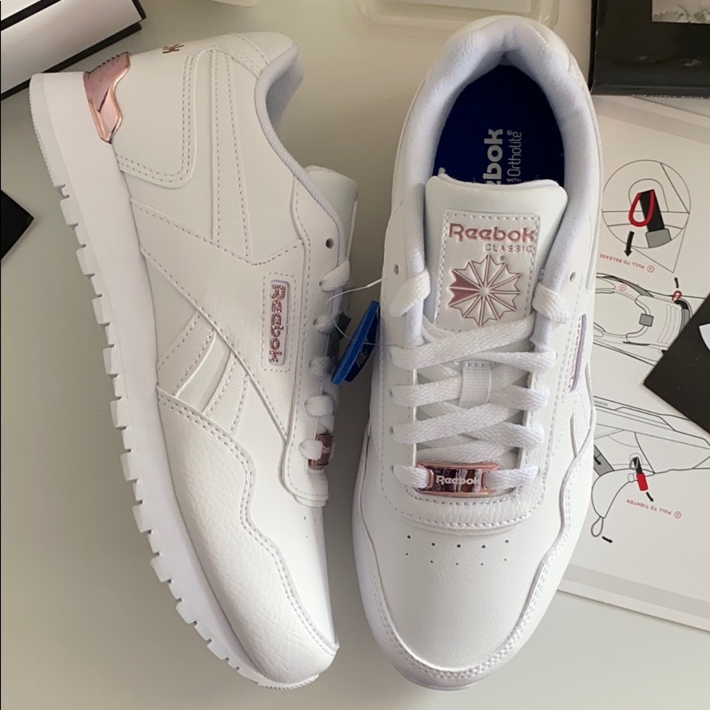 NWT Reebok leather classic white/rose gold - Picture 7 of 8